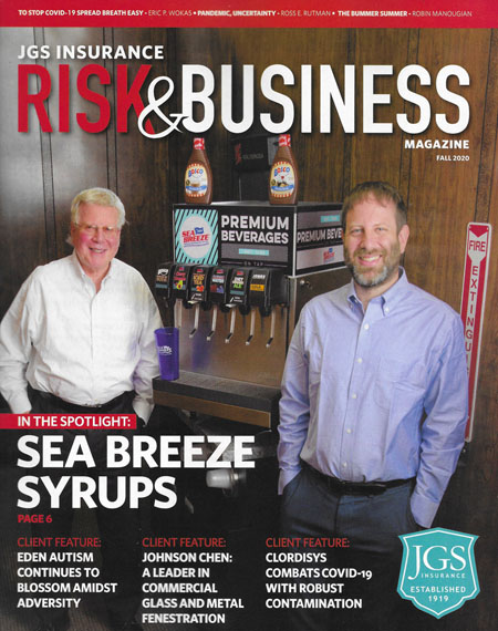 Sea Breeze Syrups on the cover of Risk & Business Magazine